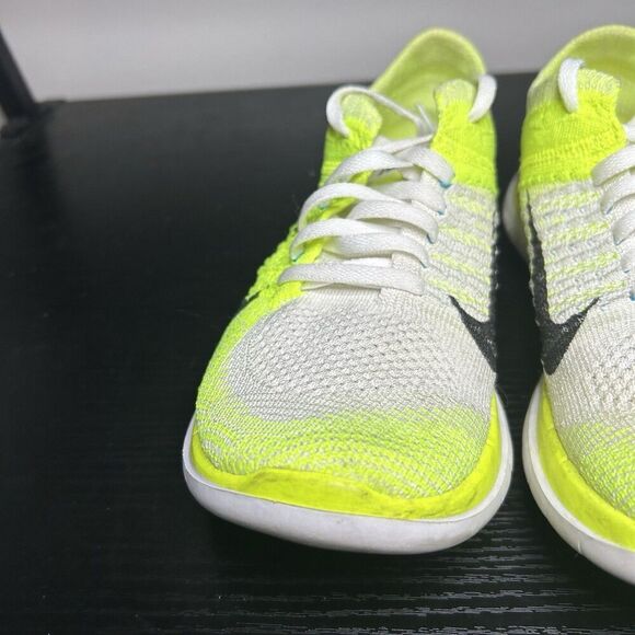 Nike Free 4.0 Flyknit Women's Size 7 Running Shoes Volt White - Picture 7 of 15